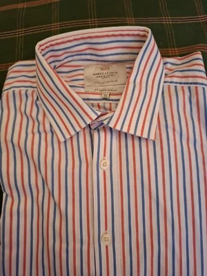 HAWES & CURTIS  Men’s Size 16.5"  Red and Blue Stripe Shirt St James Slim Fit - Image 1 of 2