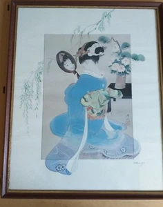 Großer Vintage Haruyo signierter Druck. 54cms x 43cms. - Bild 1 von 2