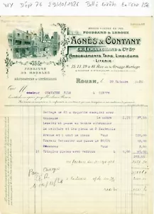 Dépt 76 - Rouen 81 Rue de la Grosse Horloge - Belle Entête Fabrique 29/10/1926 - Bild 1 von 1