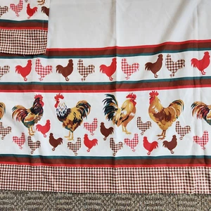 Chicken Rooster Kitchen Curtains Set of 2 Panels 30" x 26" Country o8 - Picture 1 of 2