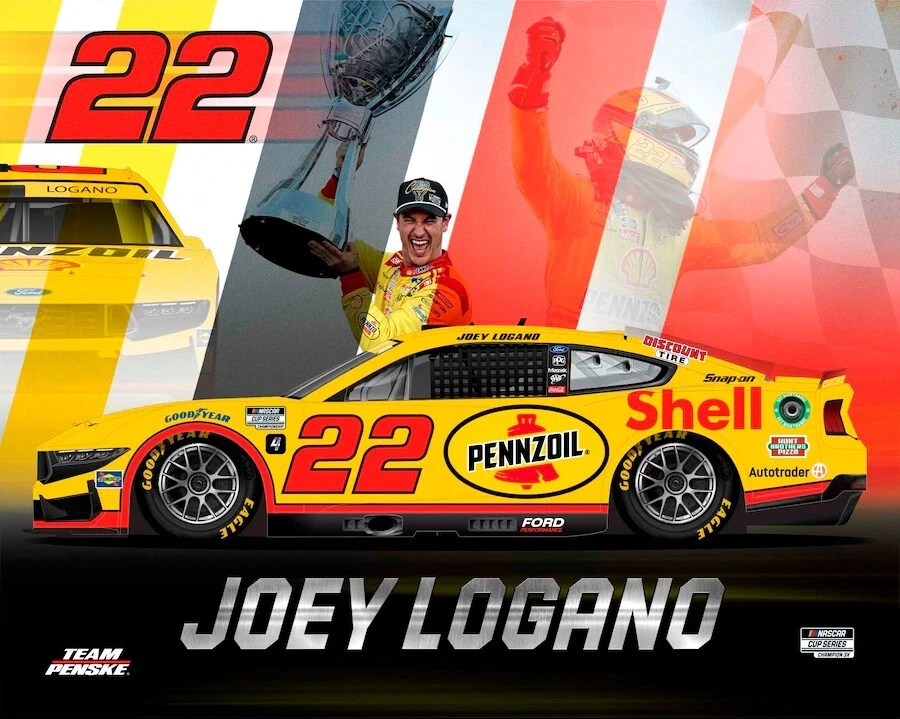 Bandeira decorativa de parede 2024 Joey Logano Champion Cup Nascar Racing 3x5 pés - Imagem 1 de 1