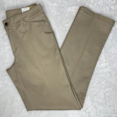 Magellan Women's Beige Twill Mid Rise Straight Leg Stretch Chino Pants Sz 4 — 第 1/4 张图片