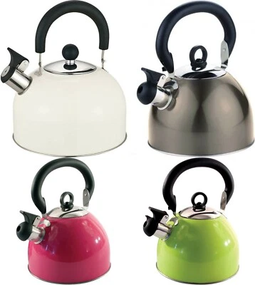 Stainless steel stovetop whistling tea 2.5 litre kettle. Fast boiling camping - Image 1 of 4