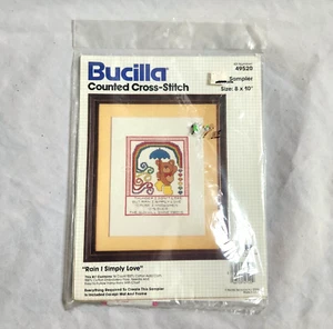 Bucilla Counted Cross Stitch Kit RAIN I SIMPLY LOVE Rainbow Teddy Bear Sampler - Picture 1 of 10