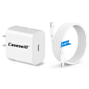 Cargador de pared USB C 20W PD + cable USB-C de 100 W para iPhone 15 / 15 Plus / 15 Pro Max - Imagen 1 de 13