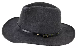 Fedora anthrazit schwarz mittlere Krempe Polyester Wollmischung Hut Unisex gebraucht - Bild 1 von 7