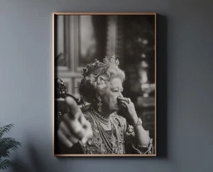 Lustiges Badezimmer Poster Deko, Vintage Queen Portrait WC Humor Lustiges Poster - Bild 1 von 8