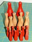 Vintage 18 Miniature Wooden Bowling Pines, Rare 