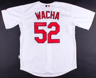 Camiseta estilo majestuoso firmada por Michael Wacha de los Cardenales de San Luis (ICON CERTIFICADO DE AUTENTICIDAD) Foto 1 de 4