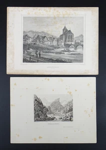2x Stahlstich Appenzell Seealpsee Schweiz Rohbock Corradi Hirchenheim 1860 - Bild 1 von 8