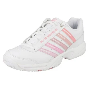 Donna Overrule / 91186127 Pizzo Pelle Scarpe Sportive Casual By K Swiss - Picture 1 of 10