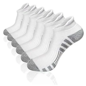  Ankle Athletic Running Socks Cushioned Breathable Low Cut Sports Tab 6-9 White - Picture 1 of 8