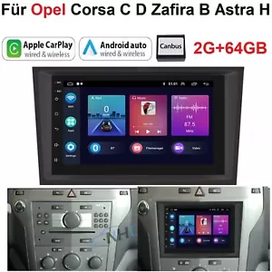 64GB Für Opel Corsa C/D Zafira B Astra G H Android 13 Carplay Autoradio GPS NAVI - Bild 1 von 19