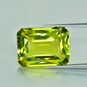 13.70Ct Custom Fancy Cut _ Dazzling Natural Lemon Quartz Gemstone - Picture 1 of 1