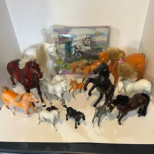 Vintage Antique Toy Horse Lot Black Leather Grand Champions New clydesdale 90s - Picture 1 of 17