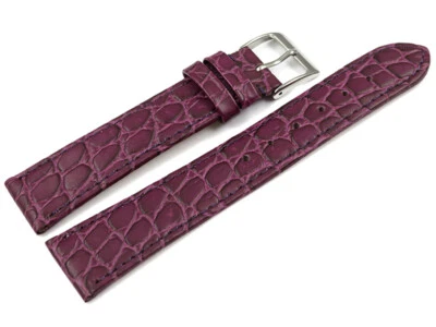 WATCHBAND BERLIN Bracelet montre cuir veau modèle Safari aubergine 12mm 14mm 16mm 18mm 20mm 22mm