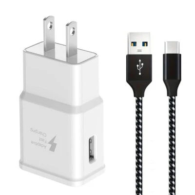 Adaptive Fast Charging Type C Cable + Wall/Travel Charger Adapter USB-C Cord  - Image 1 of 4