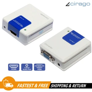 Cirago HDMI to VGA Converter Display Adapter 1080i with 3.5mm Audio Output White - Picture 1 of 7