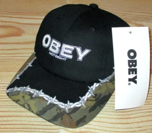 MENS OBEY BLACK CAMO CAP ADJUSTABLE HAT - Picture 1 of 3