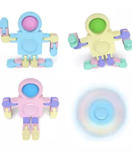 Aolcev Fidget Spinner Spielzeug Pop Roboter Hand Spinner 1-2 Min Spins Fingerspitze X3 NEU - Bild 1 von 6