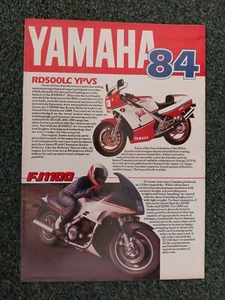 YAMAHA '84 BROCHURE, FJ1100, TR1, XJ900S, XJ750, XJ650 TURBO,XJ550 RD250LC ETC. - Picture 1 of 11