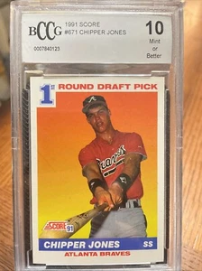 1991 Score, #671, Chipper Jones, BCCG 10 - Picture 1 of 2