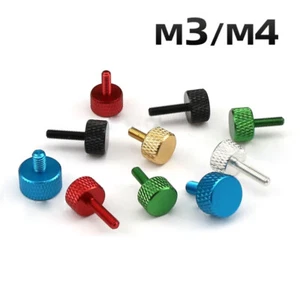 Multicolor Aluminium Alloy Knurled Head Hand Screws M3 M4 Length 6/8/10/12mm New - Picture 1 of 4