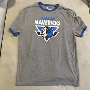 Awesome - NBA - Dallas Mavericks - Gray & Blue Ringer T Shirt - Men's XL - Picture 1 of 3