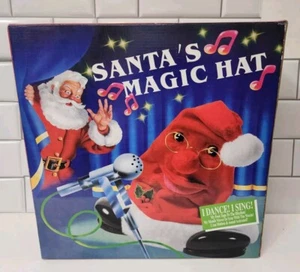 Vintage "Santa’s Magic Hat" Bewegungsaktiviert Animiert Tanzen Singen Musical - Bild 1 von 13