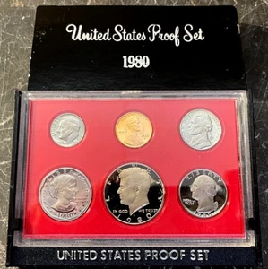 1980-S United States US Proof Set 6 Coin Set San Francisco Mint - Picture 1 of 2