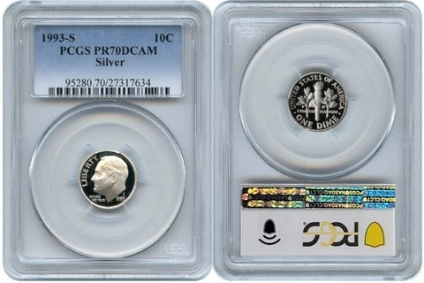 1993 S SILVER ROOSEVELT DIME 10C PCGS PR70DCAM R7 Cover