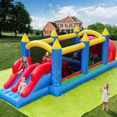 Коммерческий гигантский надувной замок из ПВХ с полем препятствий для детей 6-8 лет - Изображение 1 из 4