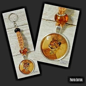 Crochet Leopard Keychain Keyring Handmade in USA - Picture 1 of 1