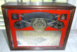 Vintage 1974 Budweiser Mirror Top Wood Box Culver City CA. by Wood Classics - Picture 1 of 7