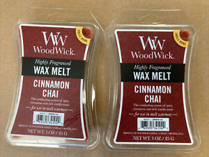 New WOODWICK Wax Melts CINNAMON CHAI Scented 3 Oz Set Of Two
