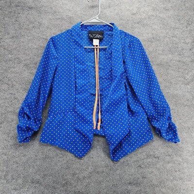 Cárdigan con hebilla Daytrip para mujer medio frente abierto azul lunares Foto 1 de 4