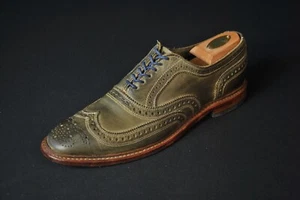 Allen Edmonds Shoes Green Leather Neumok Men's Size 10 B Narrow 20624C - Picture 1 of 7