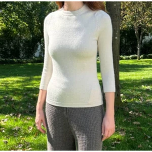 Lauren Manoogian Sz 1 Small Celadon 3/4 Sleeve Crewneck Sweater Tee Alpaca NWT - Picture 1 of 15