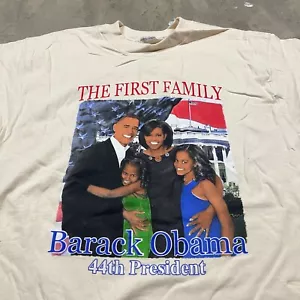 Y2K VTG BARACK OBAMA President 2008 Rap T Shirt Hope Change L First Family 00s - Picture 1 of 4
