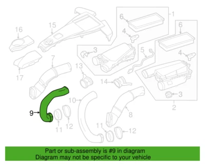 Mercedes Benz Genuine E550 2012-2017 Right Intake Hose OE 2780940497 - Image 1 of 3