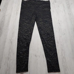 Lauren Vidal Women's Floral Lace Leggings Pants Black Gold Size XL Casual Wear - Picture 1 of 10
