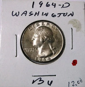 1964 D Washington Quarter BU Nice Luster - Picture 1 of 4