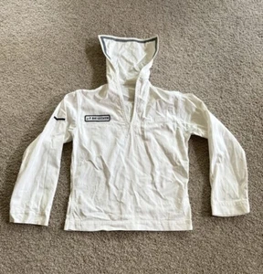 VINTAGE US Navy Sailor Crackerjack Uniform Shirt White 38R Name Patch DSA100-69 - Picture 1 of 8
