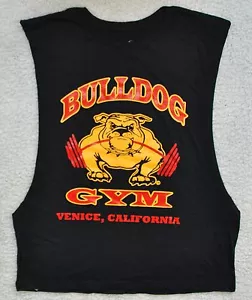 Bulldogge Fitnessstudio ärmellos offene Seite Training Bodybuilding Venedig Strand schwarzes Shirt - Bild 1 von 2
