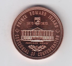 1873 - 1973 Prince Edward Island Centennial of Conferation Medallion - Copper A2 - Bild 1 von 3