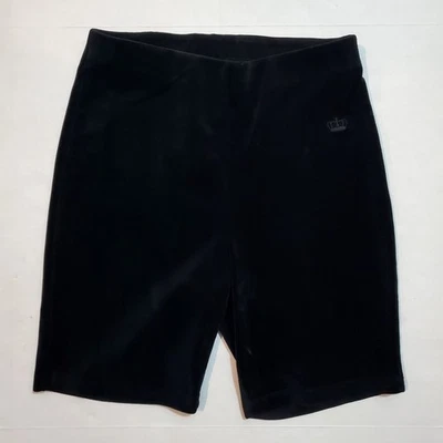 Juicy Couture Velour Black Biker Shorts Size Medium Y2K Liquorice Soft! Crown - Image 1 of 4