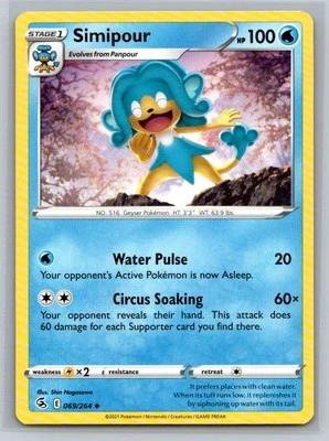 Simipour #069/264 SWSH08: Fusion Strike Uncommon - Pokemon Cards H17 - Image 1 of 2