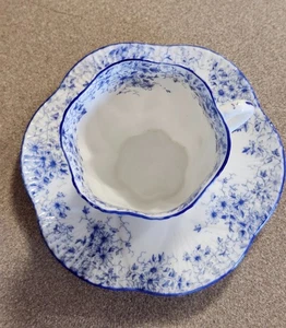 Shelley Dainty Blue Demitasse Cup and Saucer in Excellent Condition - Picture 1 of 6