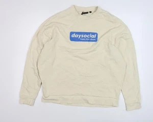 ASOS DESIGN Men's Beige Pullover Sweatshirt L Logo Graphic - Picture 1 of 12