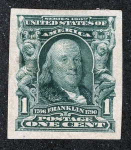 US Sc 314 Green 1¢ 1906 Glazed Original Gum Hinged Well Centered - Picture 1 of 1